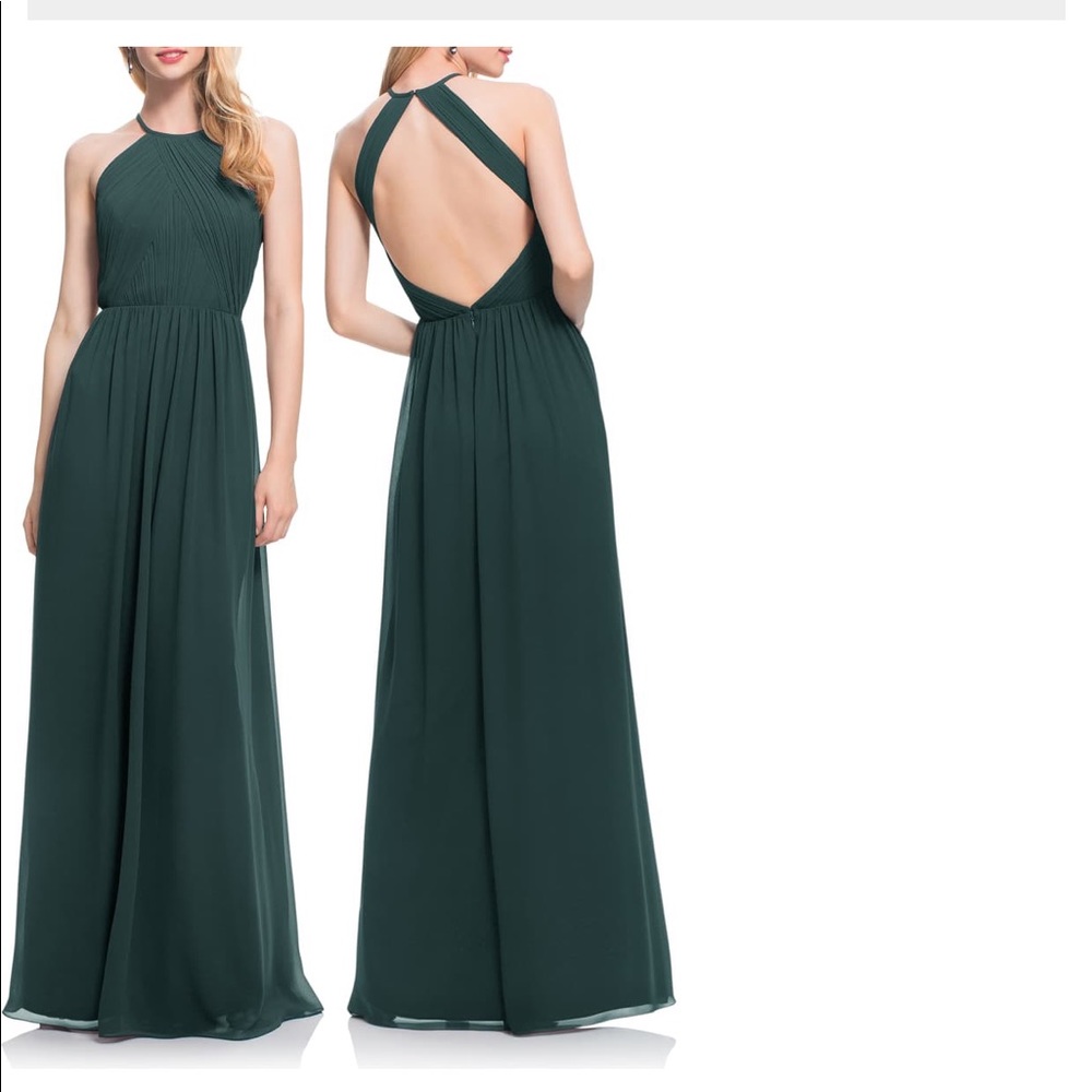 Levkoff Halter Neck Chiffon A-Line Dress